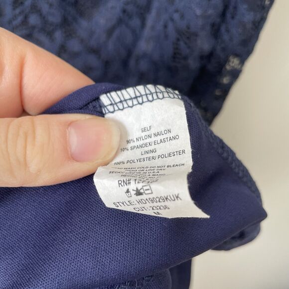 Pinkblush Maternity Blue Lace Off The Shoulder Dress‎ Medium - Picture 8 of 9